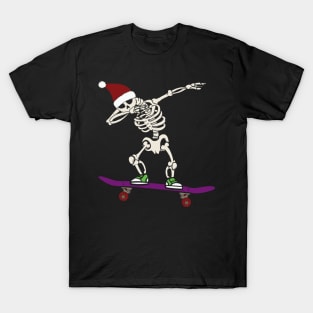 skating skeleton santa T-Shirt